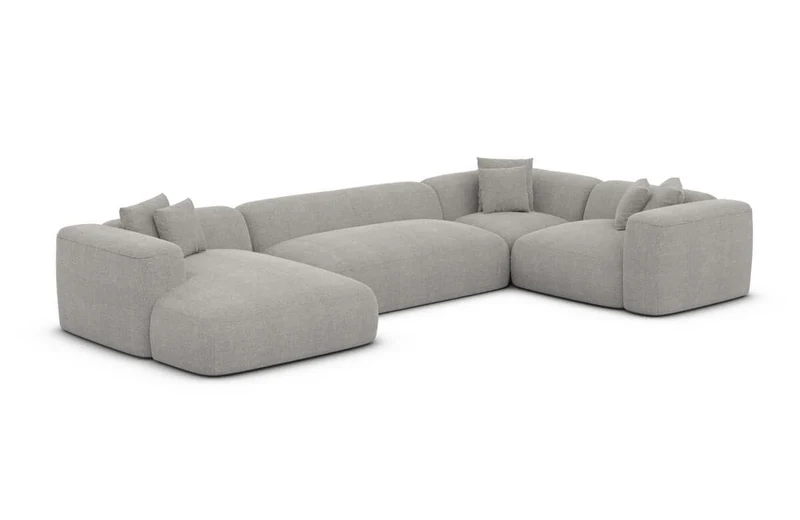 Wohnlandschaft Alcudia U-Form aus Stoff