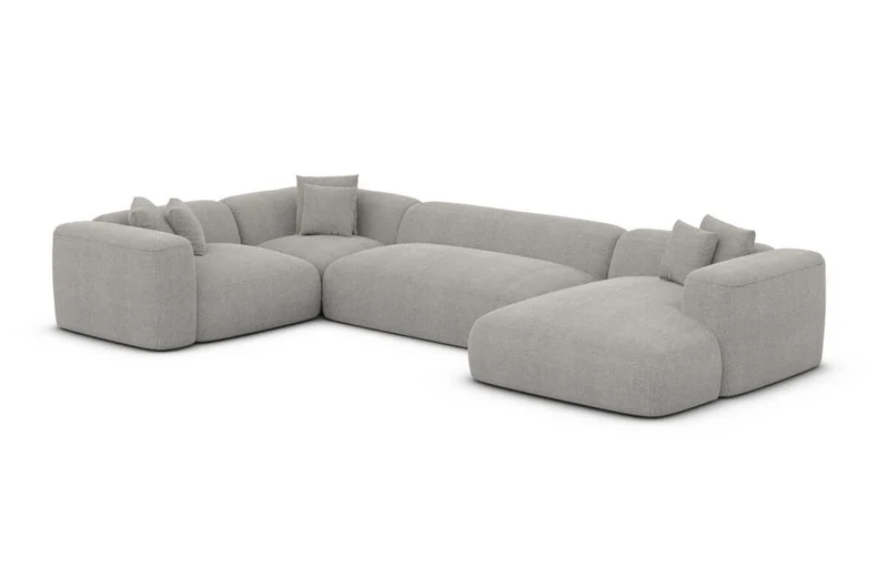 Wohnlandschaft Alcudia U-Form aus Stoff