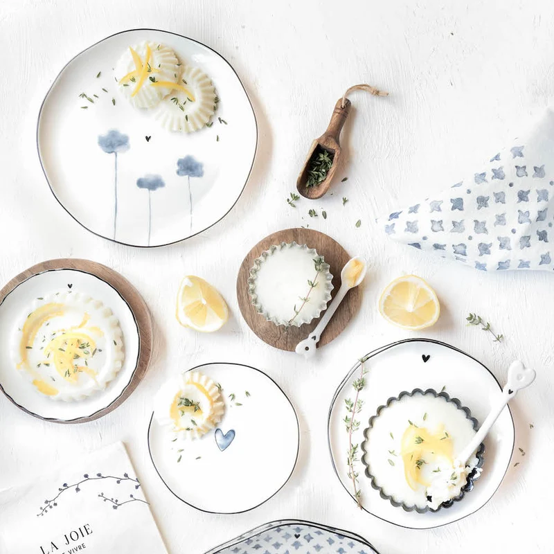 Bastion Collections Dessertteller Iris Blue Poppy