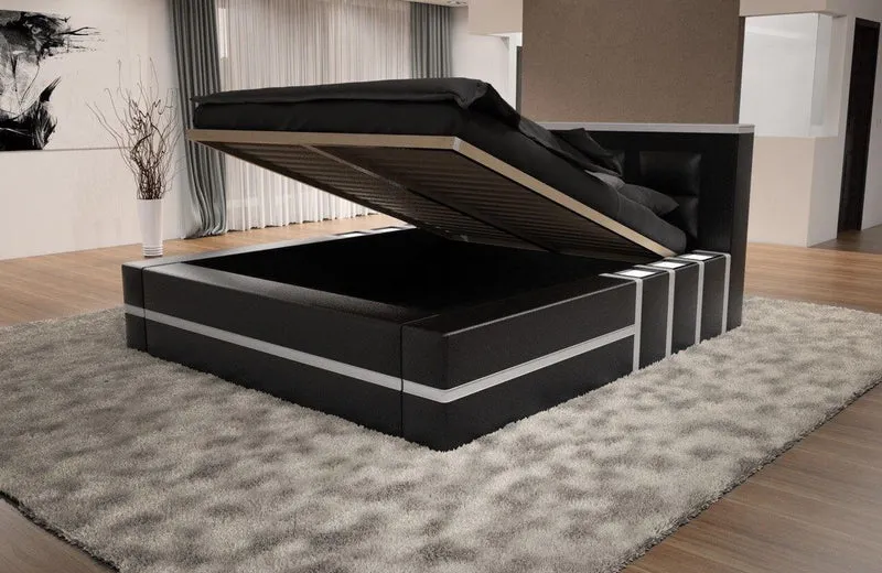 Designerbett Asti 180x200 Schwarz-Weiß