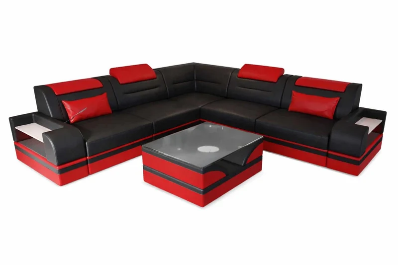 Mini Ecksofa Trivento L-Form in Leder