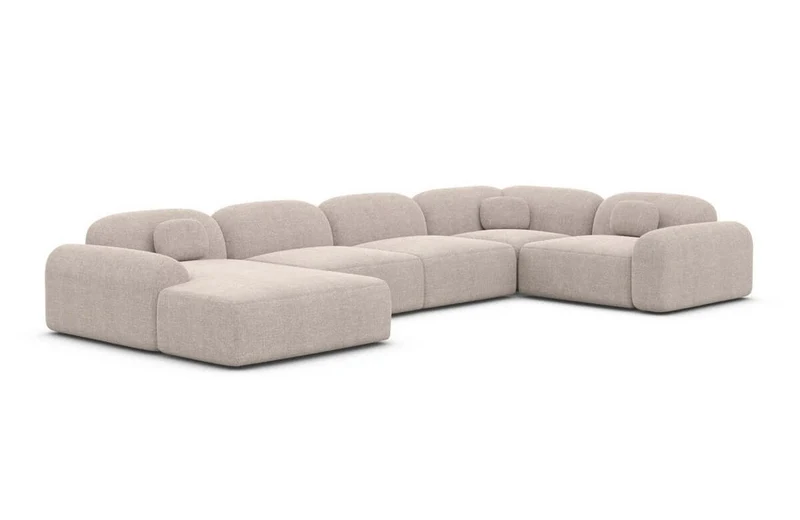 Wohnlandschaft Barcelona U-Form aus Stoff