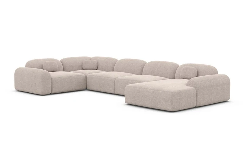 Wohnlandschaft Barcelona U-Form aus Stoff