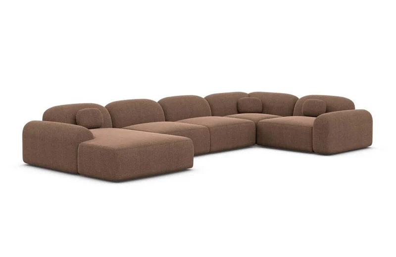 Wohnlandschaft Barcelona U-Form aus Stoff