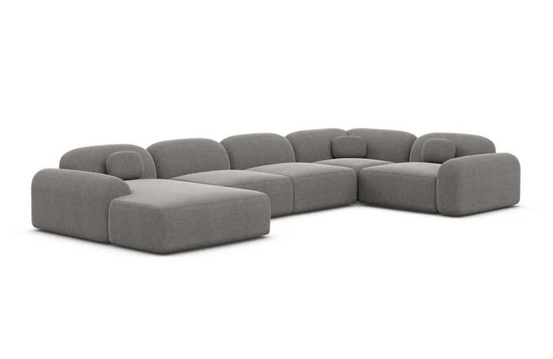 Wohnlandschaft Barcelona U-Form aus Stoff