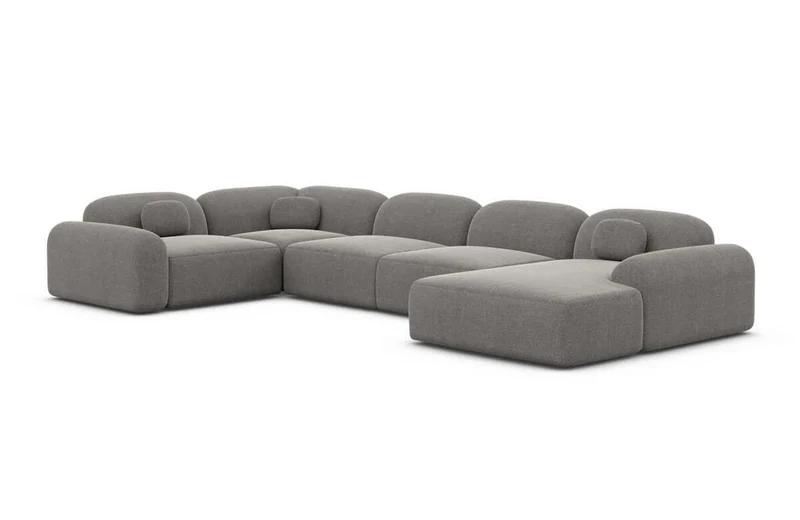 Wohnlandschaft Barcelona U-Form aus Stoff