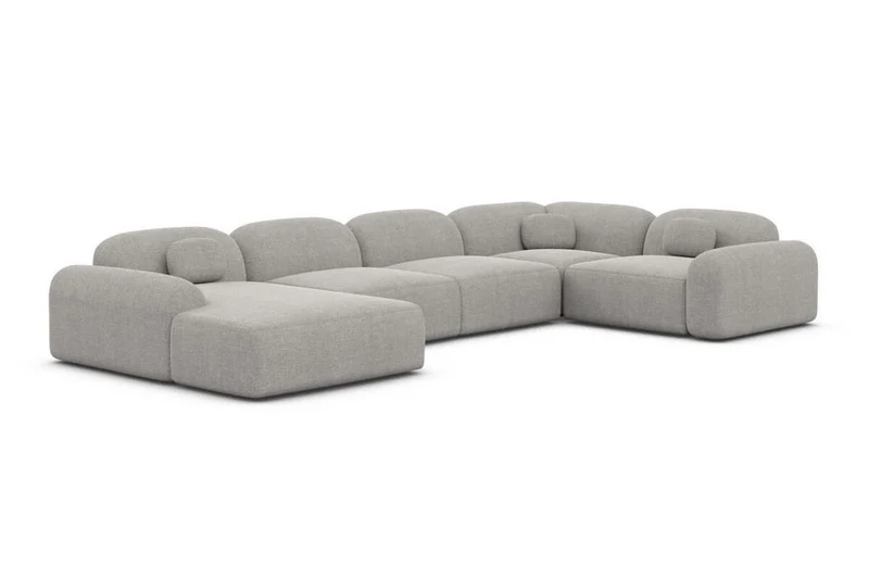 Wohnlandschaft Barcelona U-Form aus Stoff