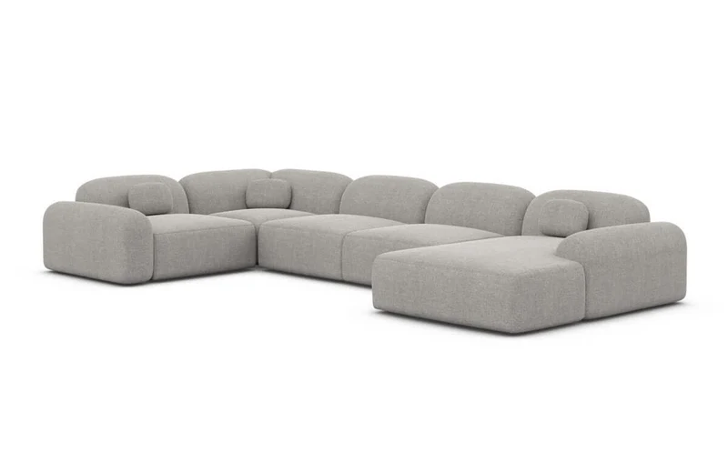 Wohnlandschaft Barcelona U-Form aus Stoff