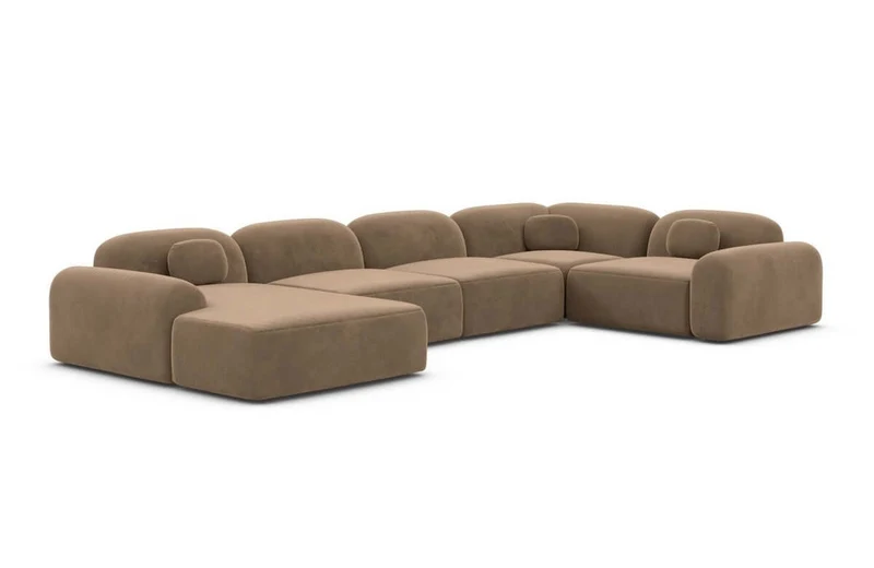 Wohnlandschaft Barcelona U-Form aus Stoff