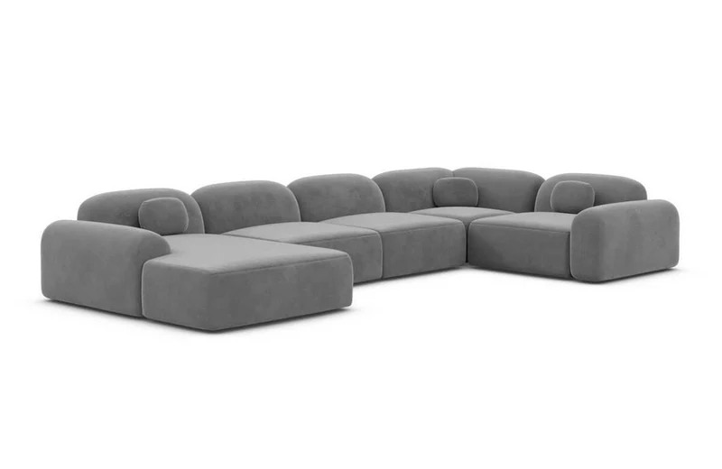 Wohnlandschaft Barcelona U-Form aus Stoff