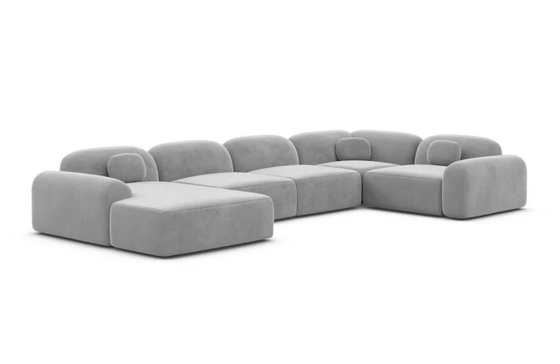 Wohnlandschaft Barcelona U-Form aus Stoff