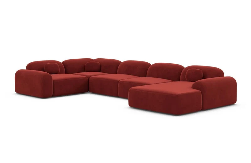 Wohnlandschaft Barcelona U-Form aus Stoff