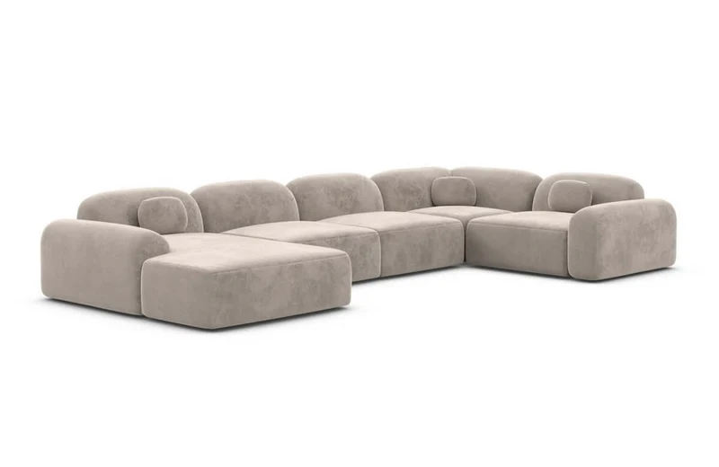 Wohnlandschaft Barcelona U-Form aus Stoff