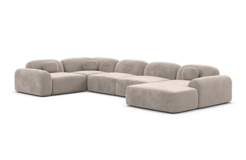 Wohnlandschaft Barcelona U-Form aus Stoff