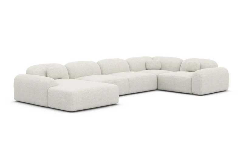 Wohnlandschaft Barcelona U-Form aus Stoff