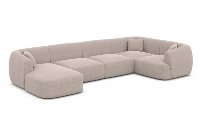 Wohnlandschaft Tabarca U-Form aus Stoff