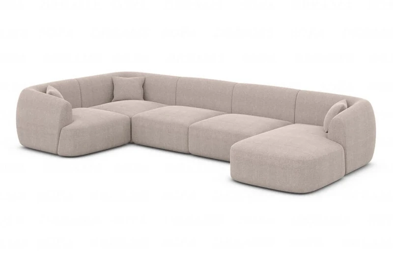 Wohnlandschaft Tabarca U-Form aus Stoff