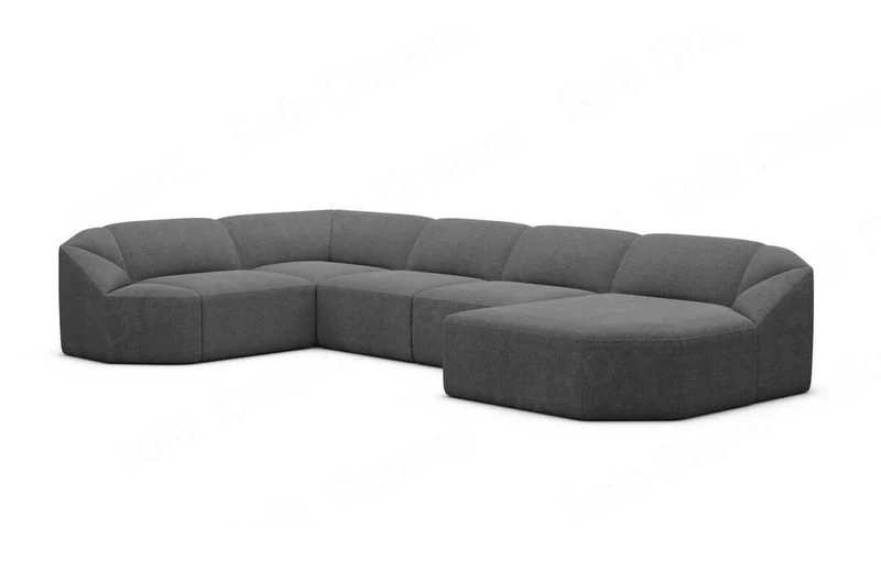 Wohnlandschaft Cabrera U-Form aus Stoff