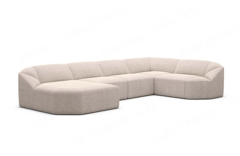 Wohnlandschaft Cabrera U-Form aus Stoff