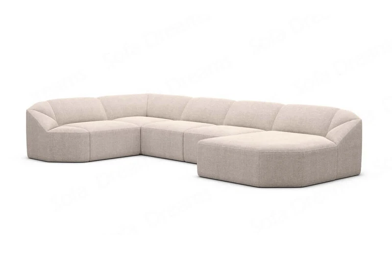 Wohnlandschaft Cabrera U-Form aus Stoff