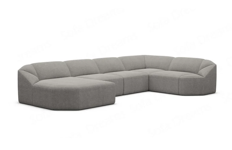 Wohnlandschaft Cabrera U-Form aus Stoff