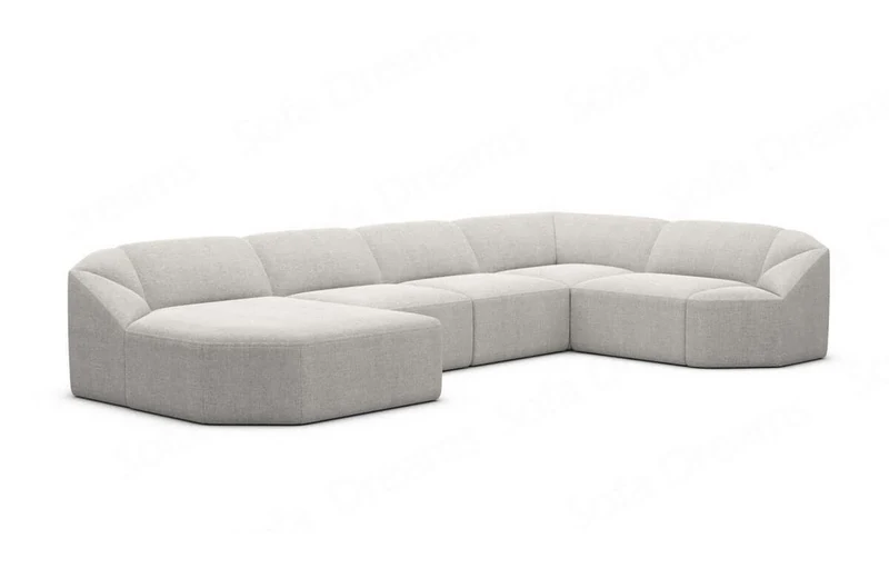 Wohnlandschaft Cabrera U-Form aus Stoff