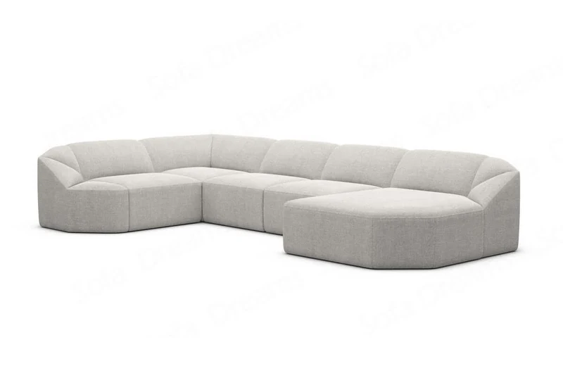 Wohnlandschaft Cabrera U-Form aus Stoff