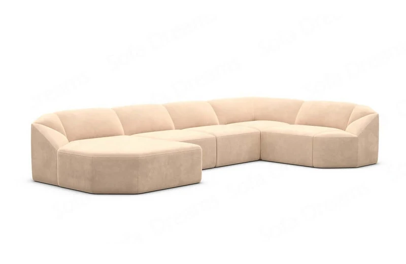 Wohnlandschaft Cabrera U-Form aus Stoff