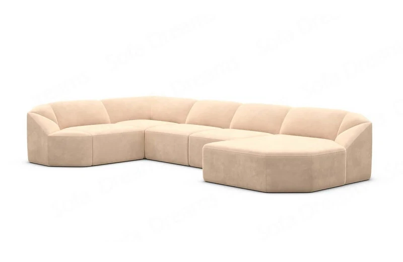 Wohnlandschaft Cabrera U-Form aus Stoff