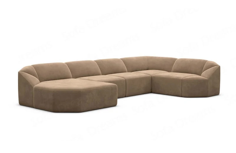 Wohnlandschaft Cabrera U-Form aus Stoff