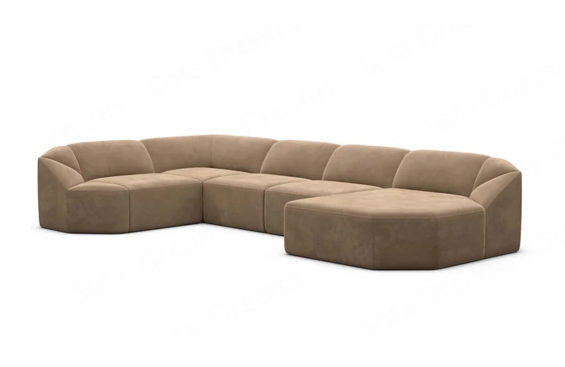 Wohnlandschaft Cabrera U-Form aus Stoff