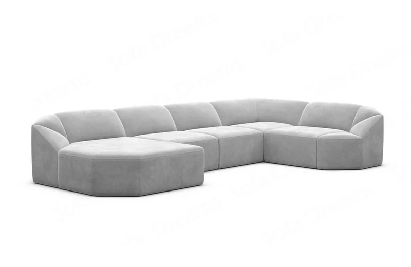 Wohnlandschaft Cabrera U-Form aus Stoff