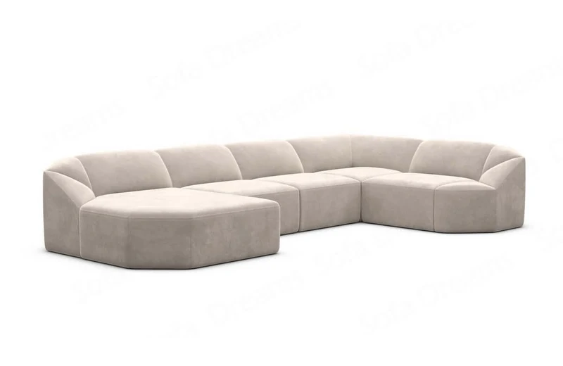 Wohnlandschaft Cabrera U-Form aus Stoff