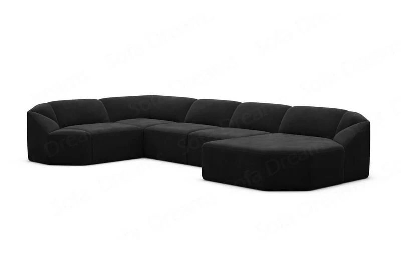 Wohnlandschaft Cabrera U-Form aus Stoff
