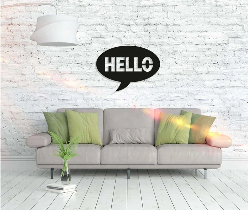 Wandbild Hello