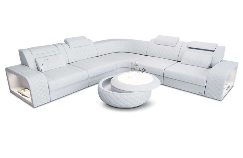Mini Couch Foggia L-Form in Leder