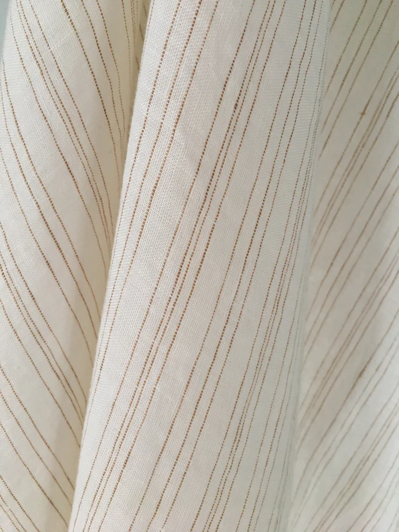 Gardinenstoff Lino Stripe - camel 310 cm