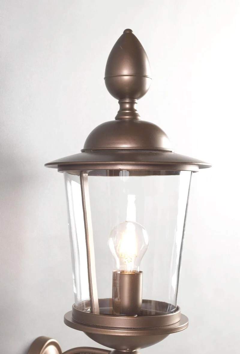 Casa Padrino Luxus Außen Laterne Bronze Ø 24.5 x H. 59 cm - Handgefertigte Laterne aus Schmiedeeisen - Luxus Kollektion - Edel & Prunkvoll