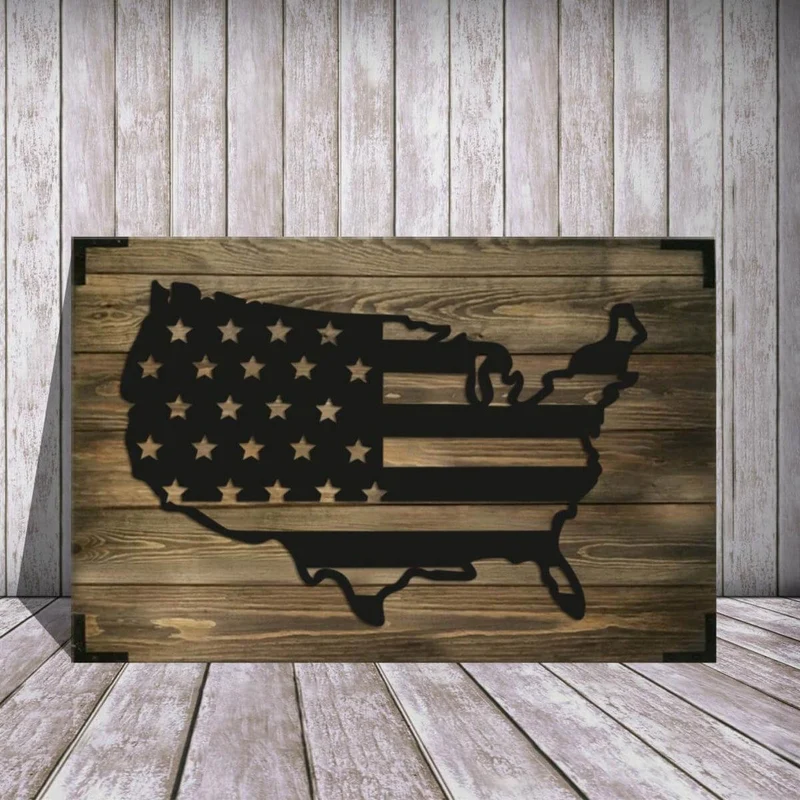 Wandbild Holz Usa Patriotic