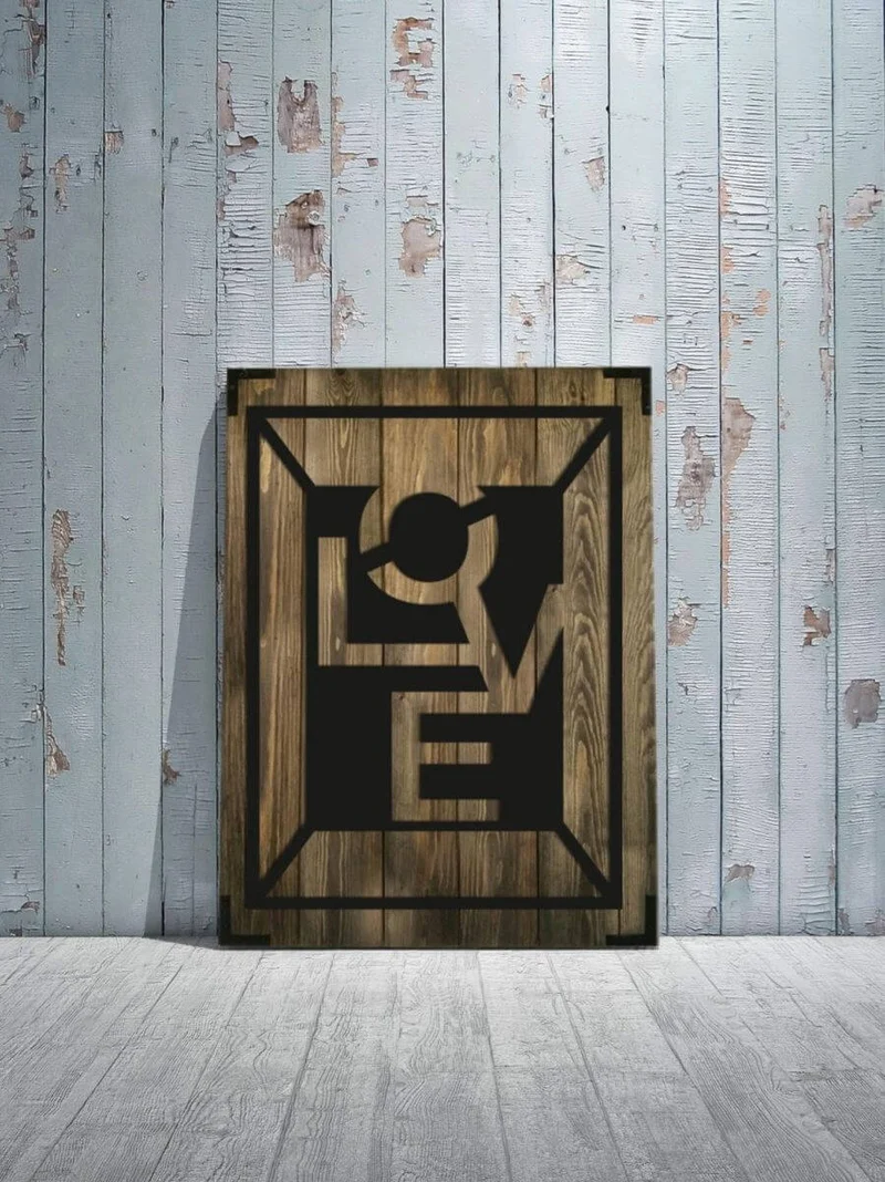 Wandbild Holz Love Romantische