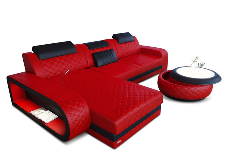 Mini Ecksofa Berlin L-Form in Leder