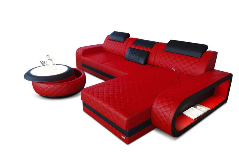 Mini Ecksofa Berlin L-Form in Leder