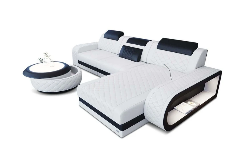 Mini Ecksofa Berlin L-Form in Leder