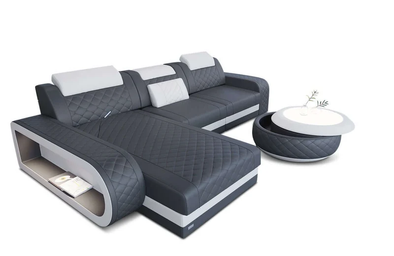 Mini Ecksofa Berlin L-Form in Leder