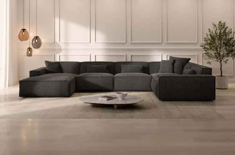 Wohnlandschaft Formenta U-Form aus Stoff