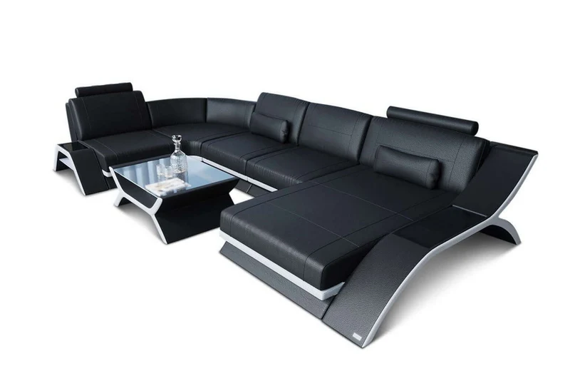 Designsofa Calabria U-Form aus Leder