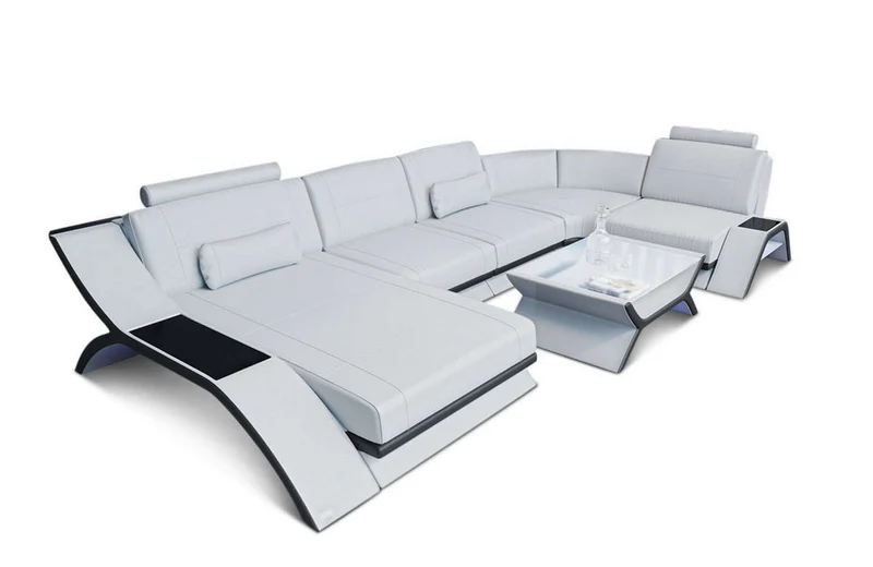 Designsofa Calabria U-Form aus Leder