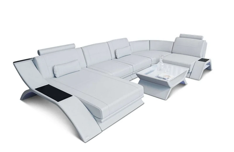 Designsofa Calabria U-Form aus Leder