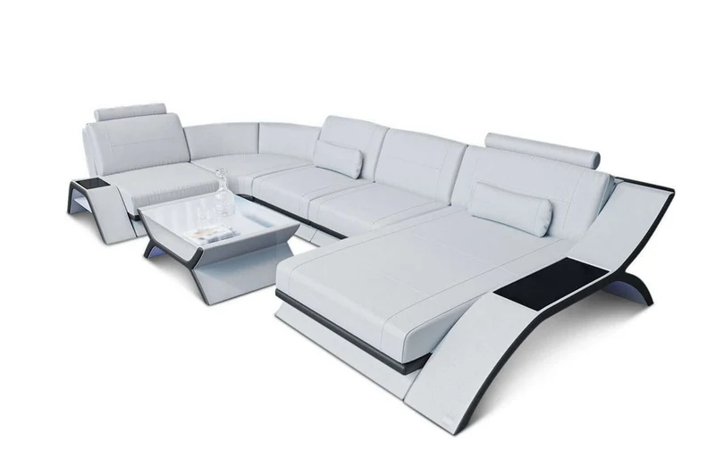 Designsofa Calabria U-Form aus Leder