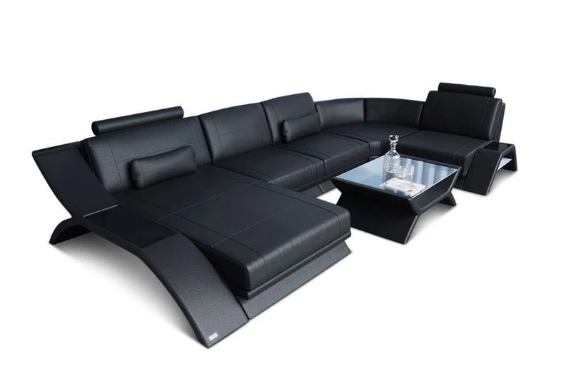 Designsofa Calabria U-Form aus Leder